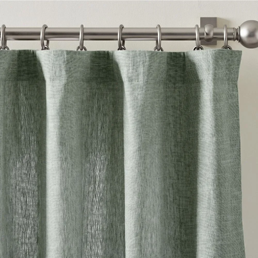 Pottery Barn Emery Linen Curtain Mineral Blue 50